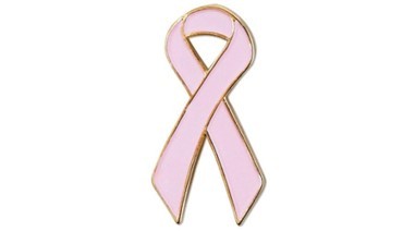 Pink Ribbon Pin - Gold