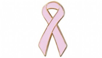 Pink Ribbon Pin - Gold